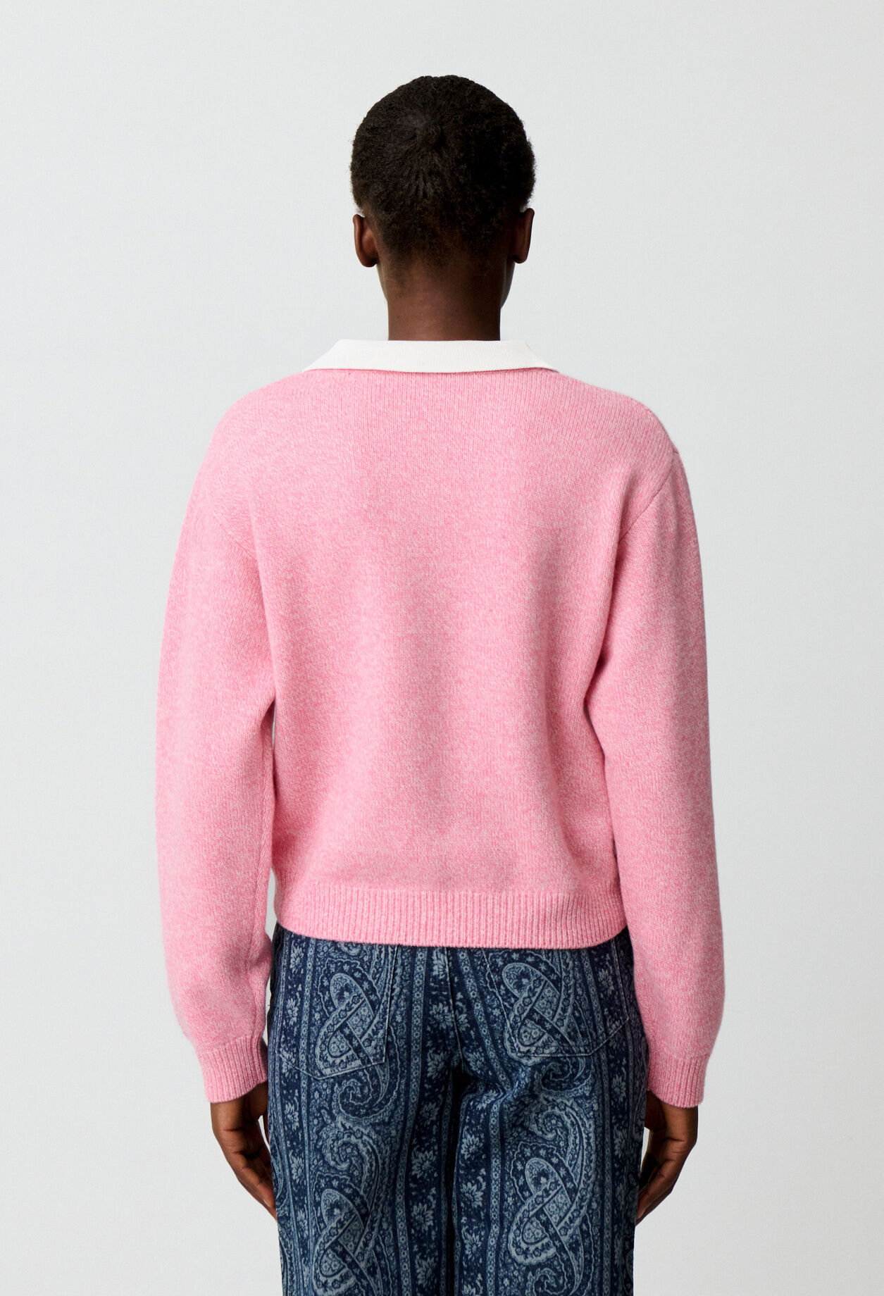 Detachable collar knit jumper