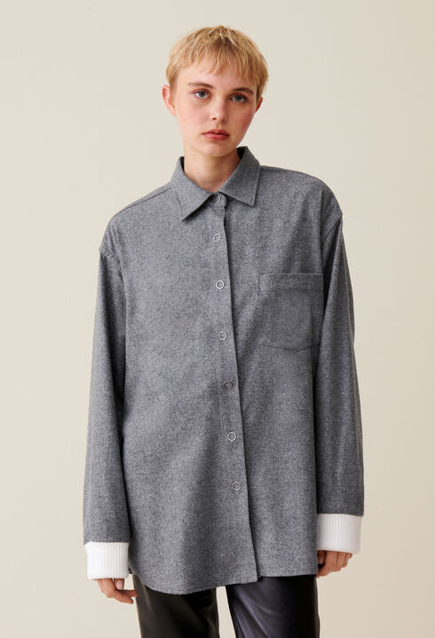 Oversized grey shacket