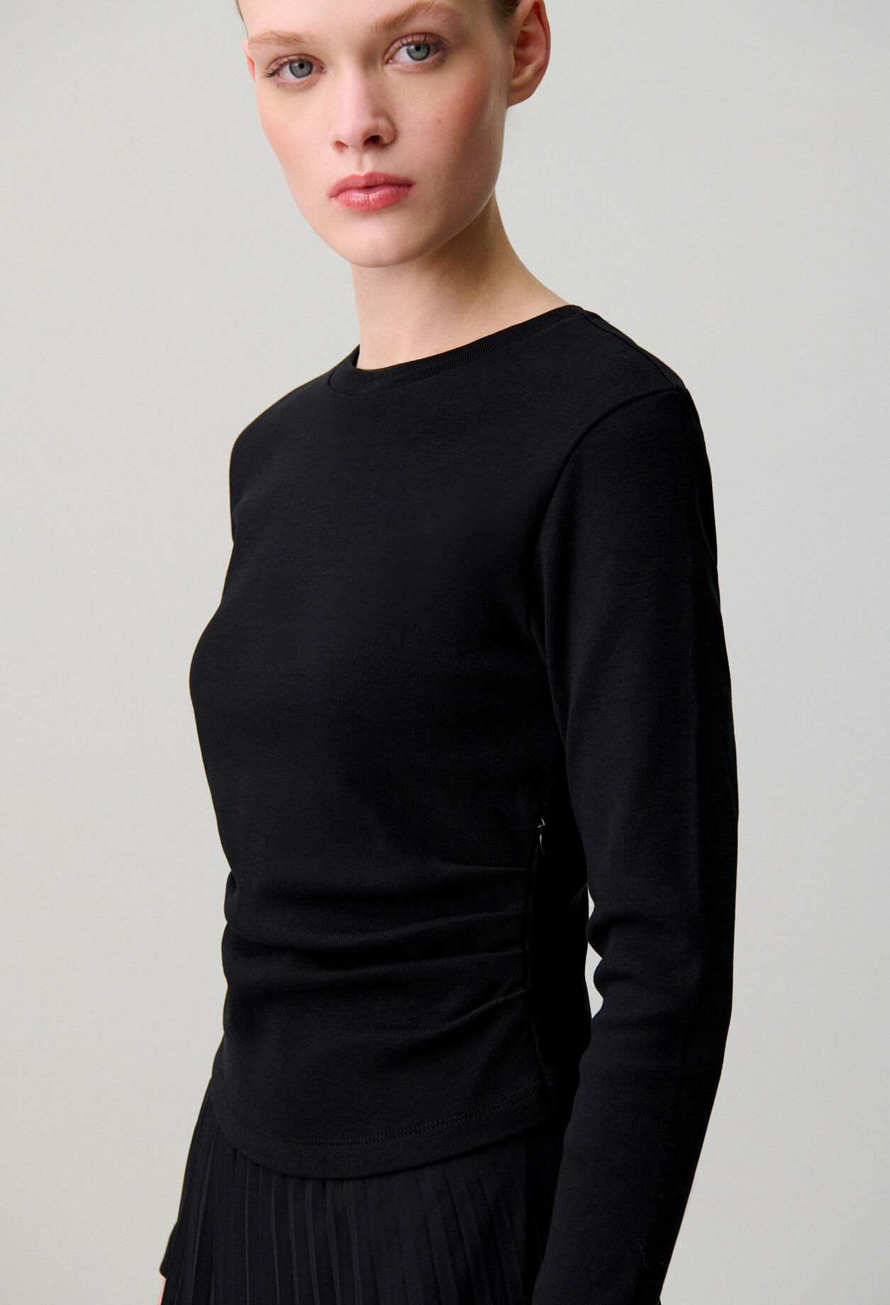 Bi-material t-shirt dress