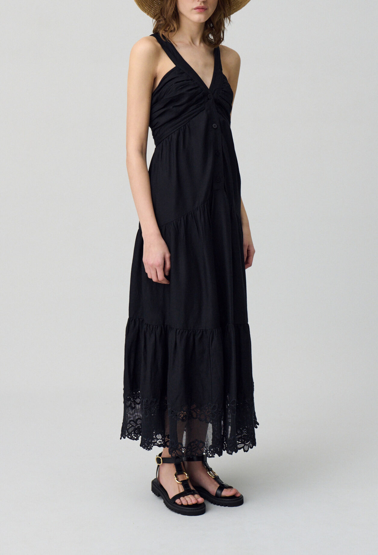 Embroidered Floral Maxi Dress