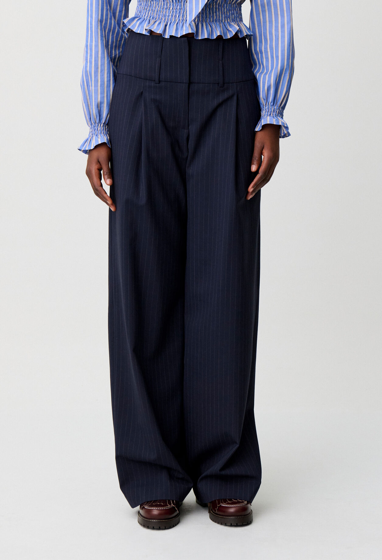 Wool blend trousers