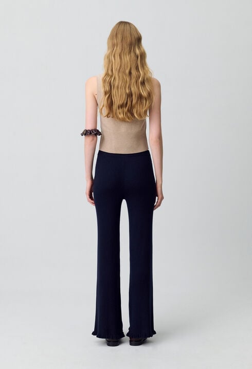 Flared Knit Trousers