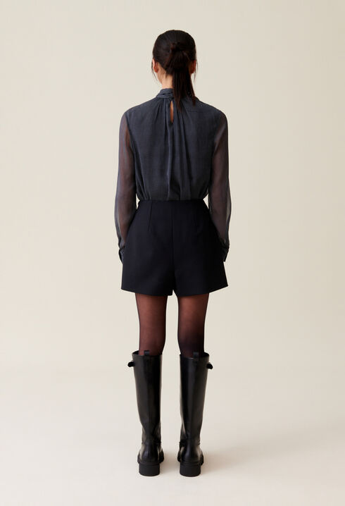 Black high-waisted shorts