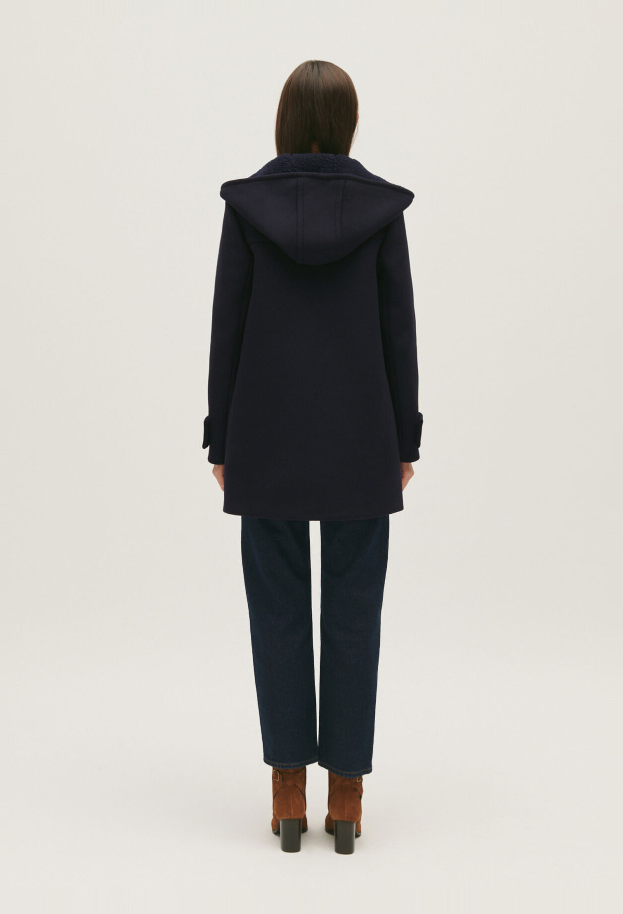 Wool blend hooded coat
