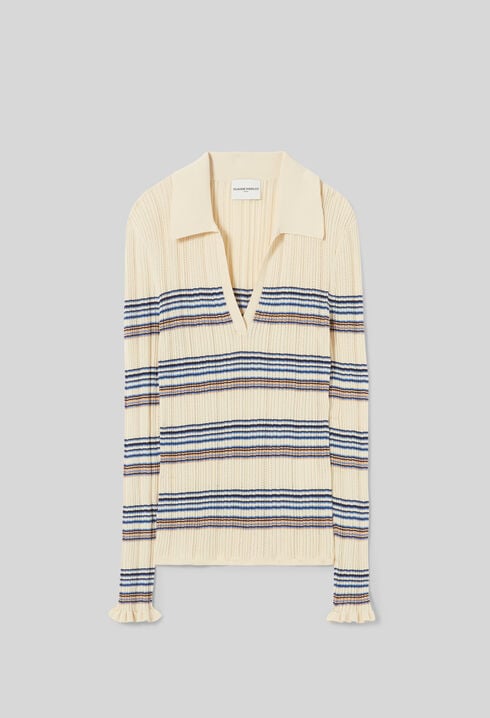 Multicolour striped knit top