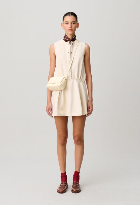 Flared light denim dress