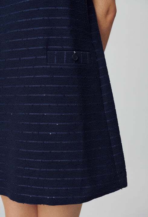 Striped straight short dress
