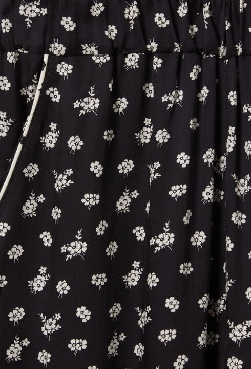 Wide-Leg Fluid Print Trousers