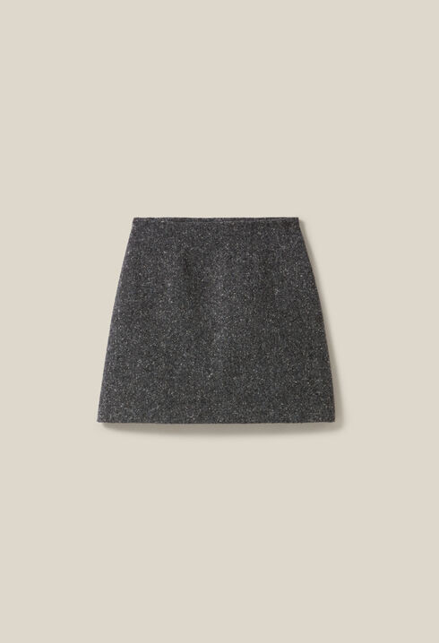 Mixed wool skirt