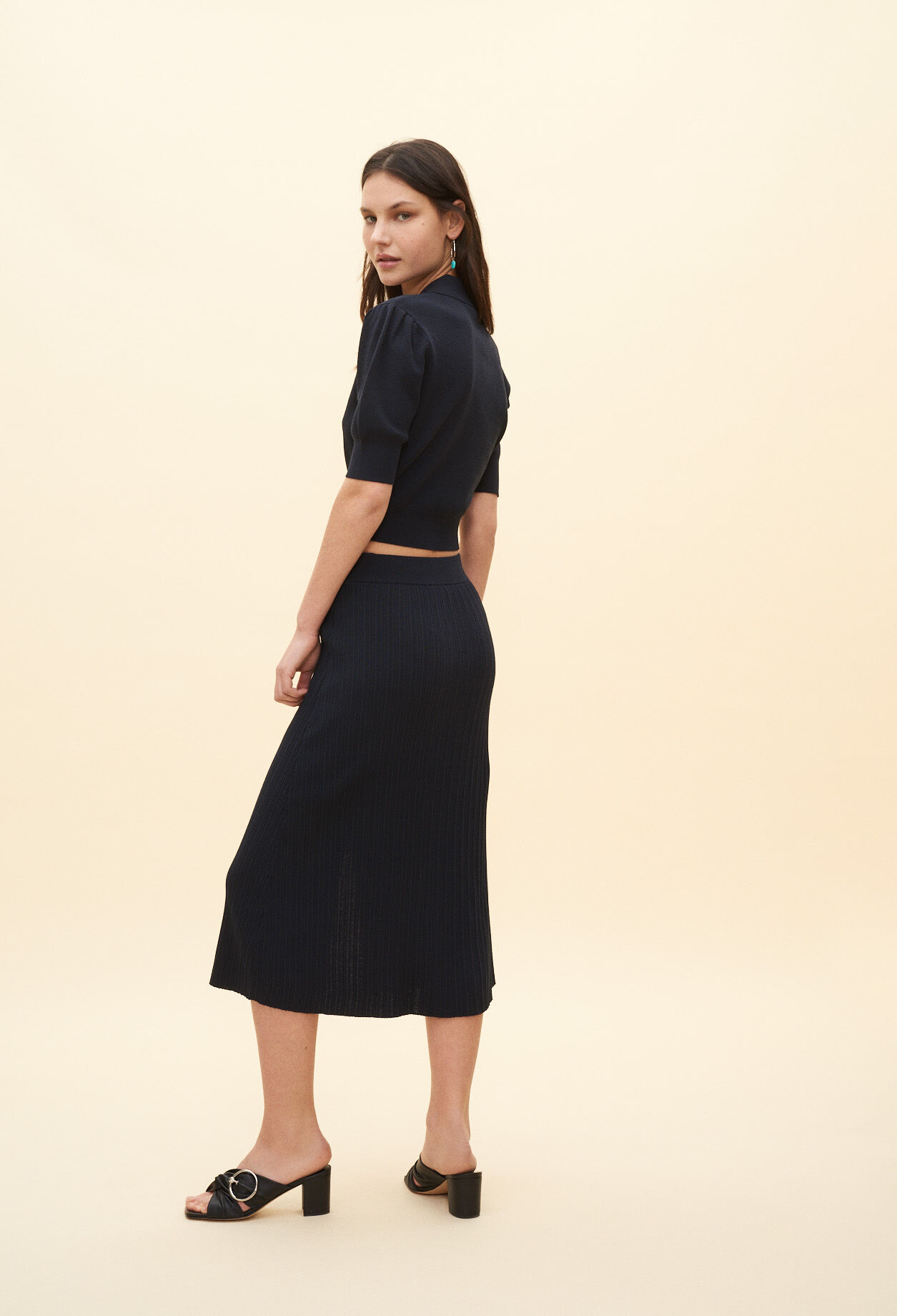 Long pleated skirt