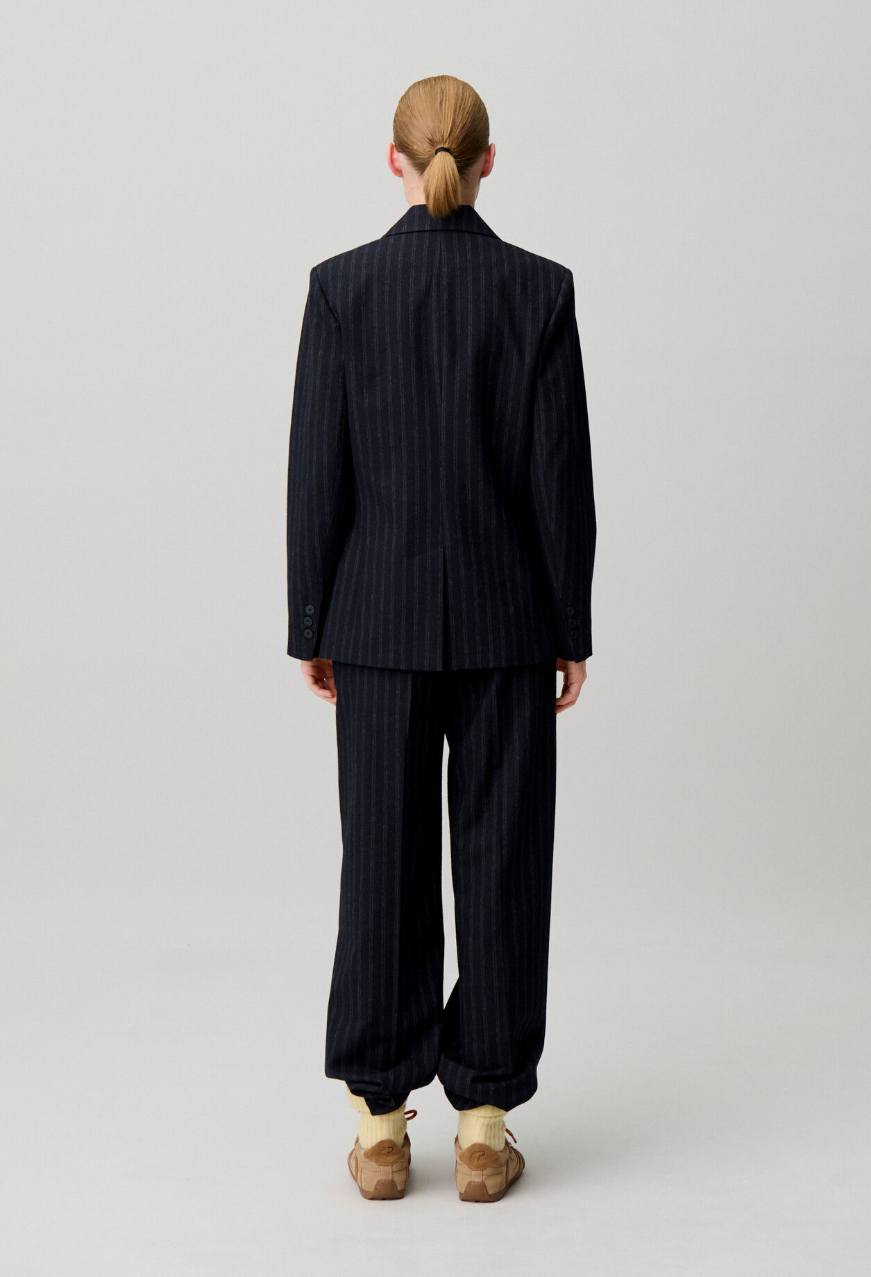 Striped wool-blend jacket