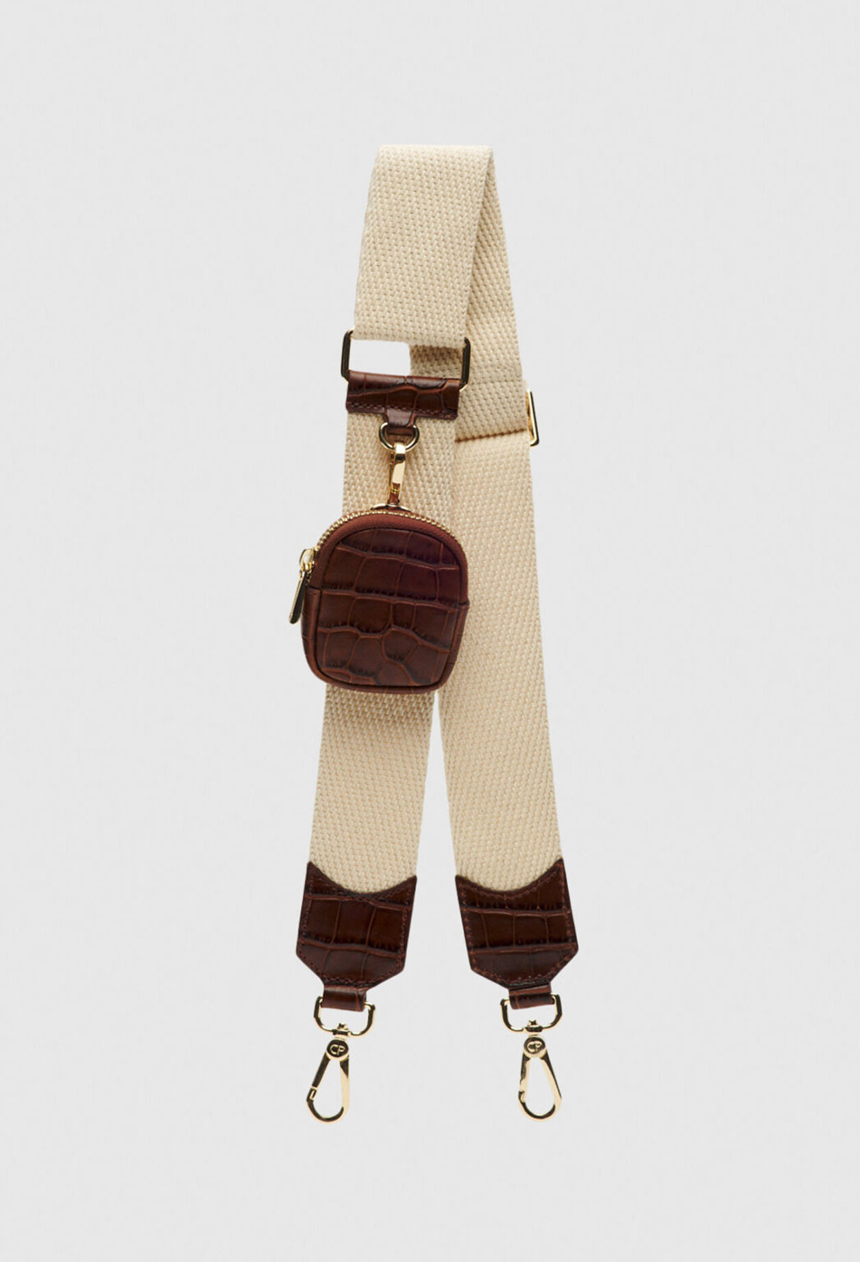 Dual-material crossbody bag   leather