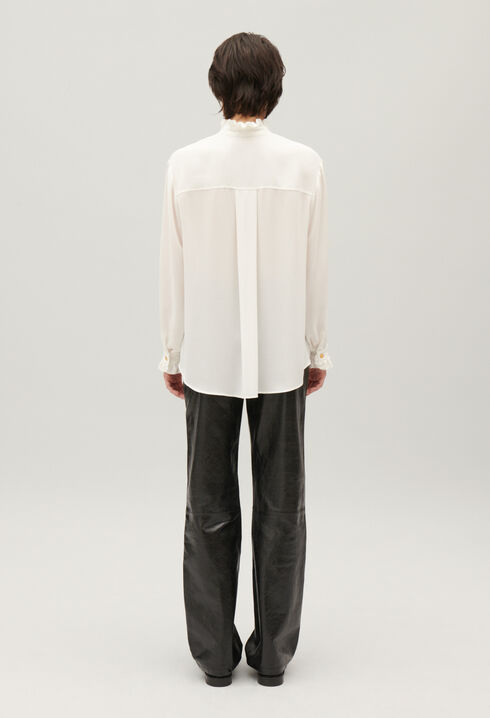 White shirt with wavy collar 