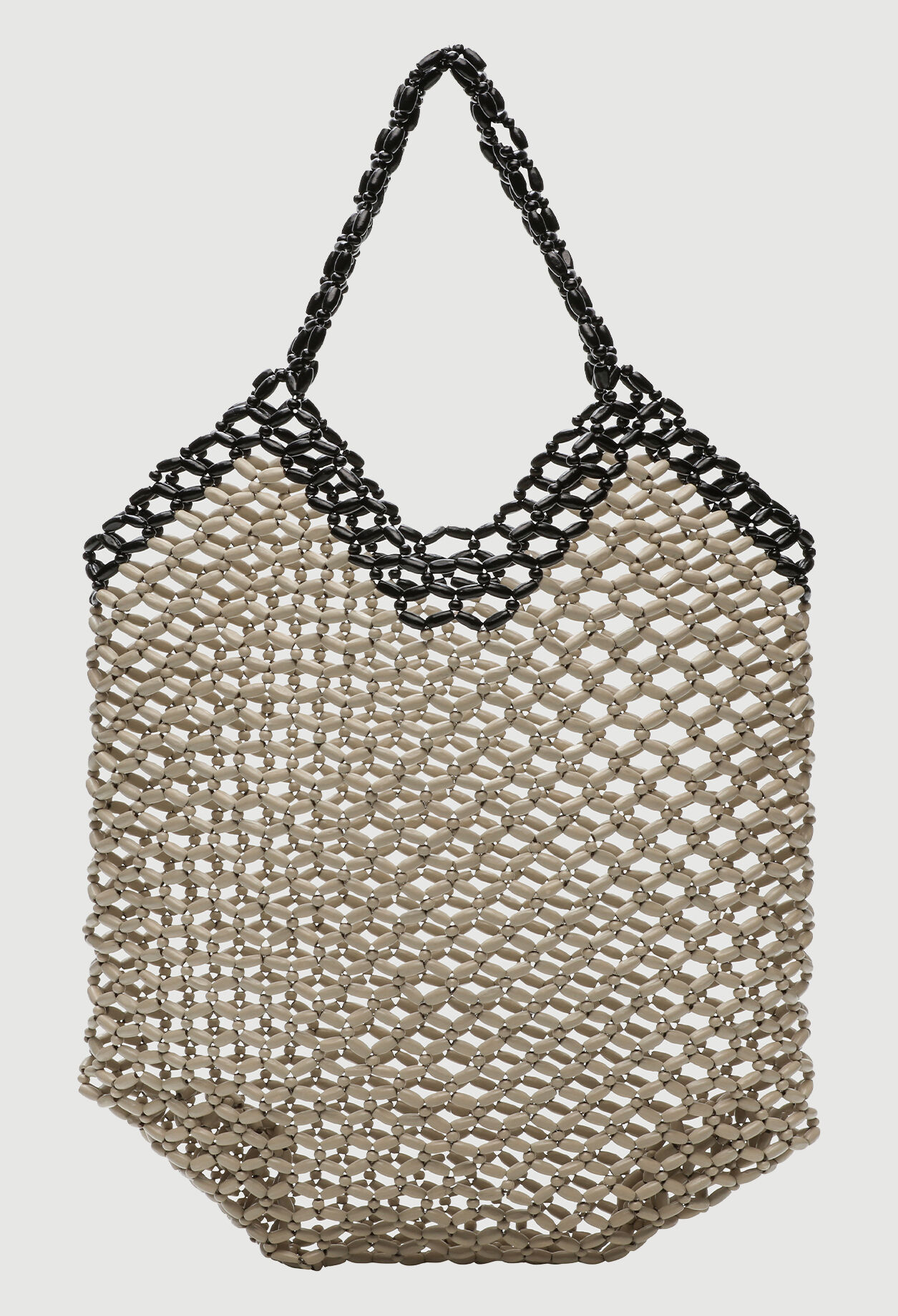 Bag with wooden beads