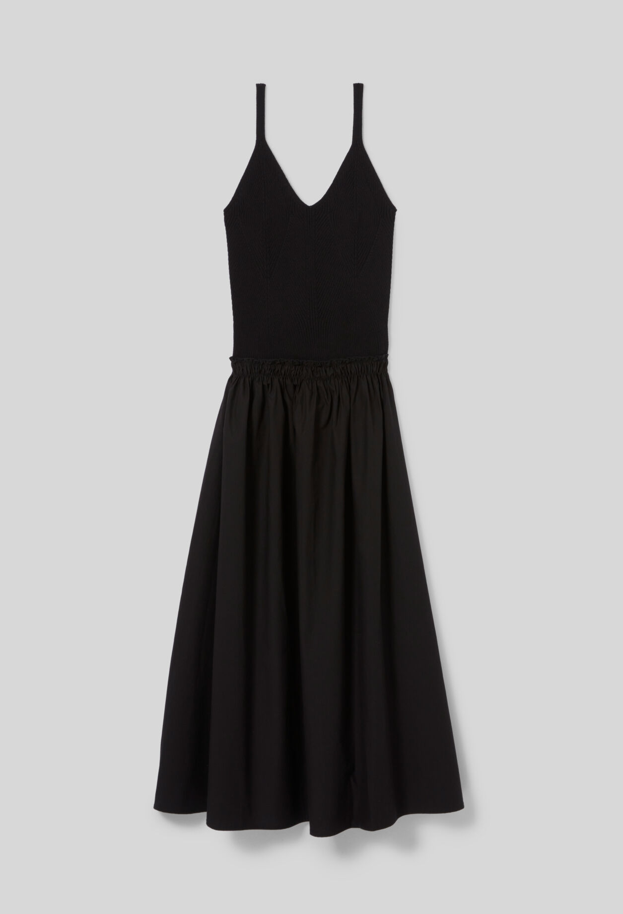 Midi dress with knit bodice