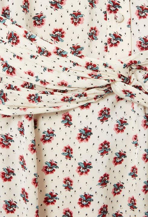 Floral print satin dress