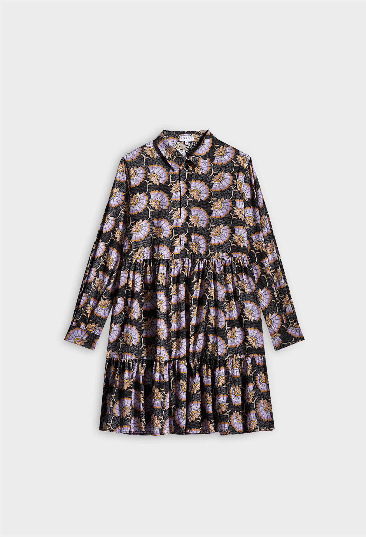 Organic cotton flared shirt dress