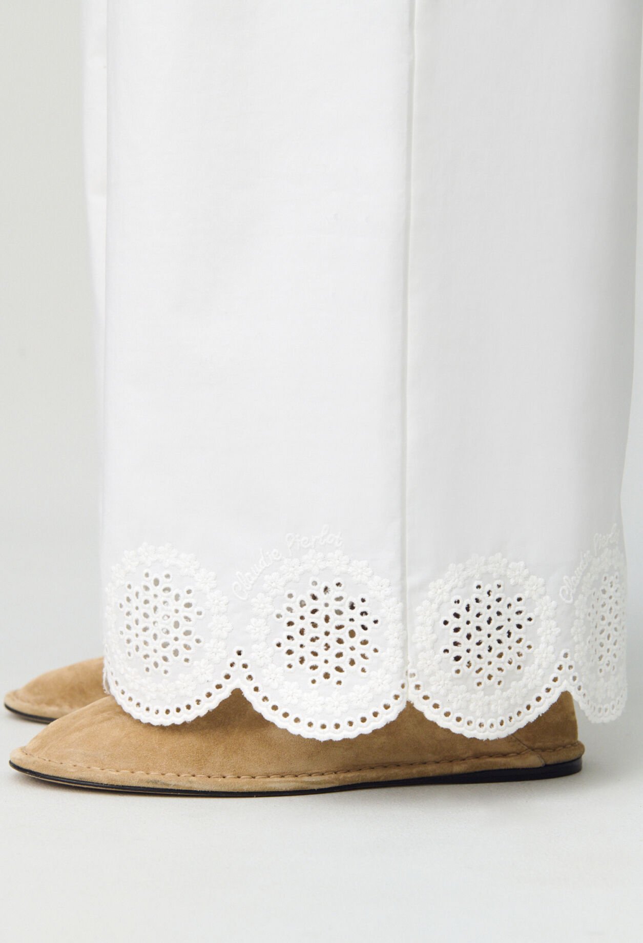 Lightweight embroidered trousers