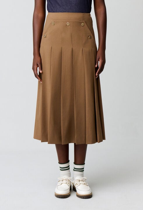 Pleated midi skirt