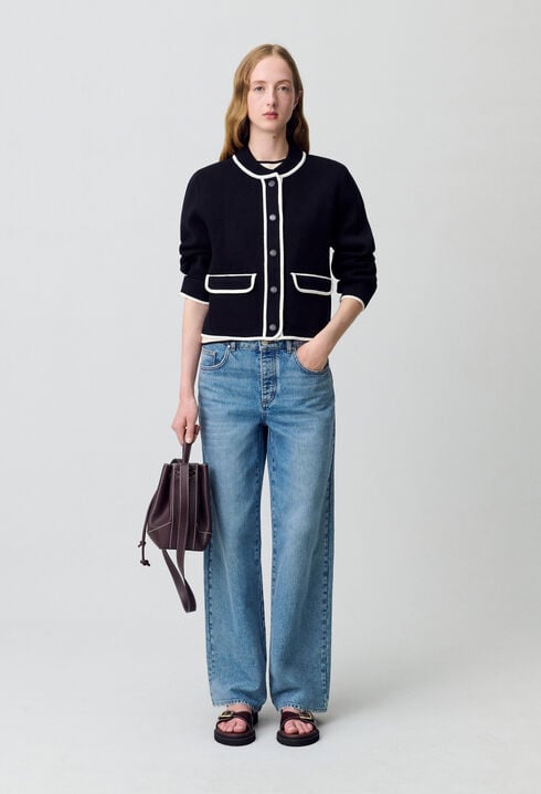 Two-Tone Chunky Cardigan