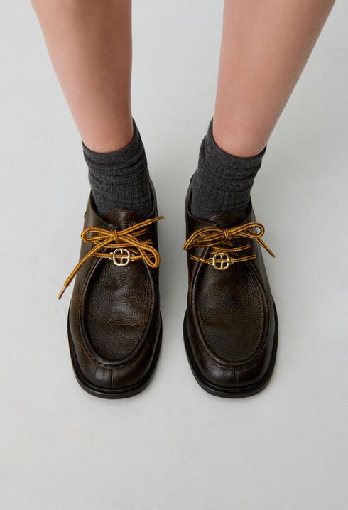 Grained Leather Derby Shoes