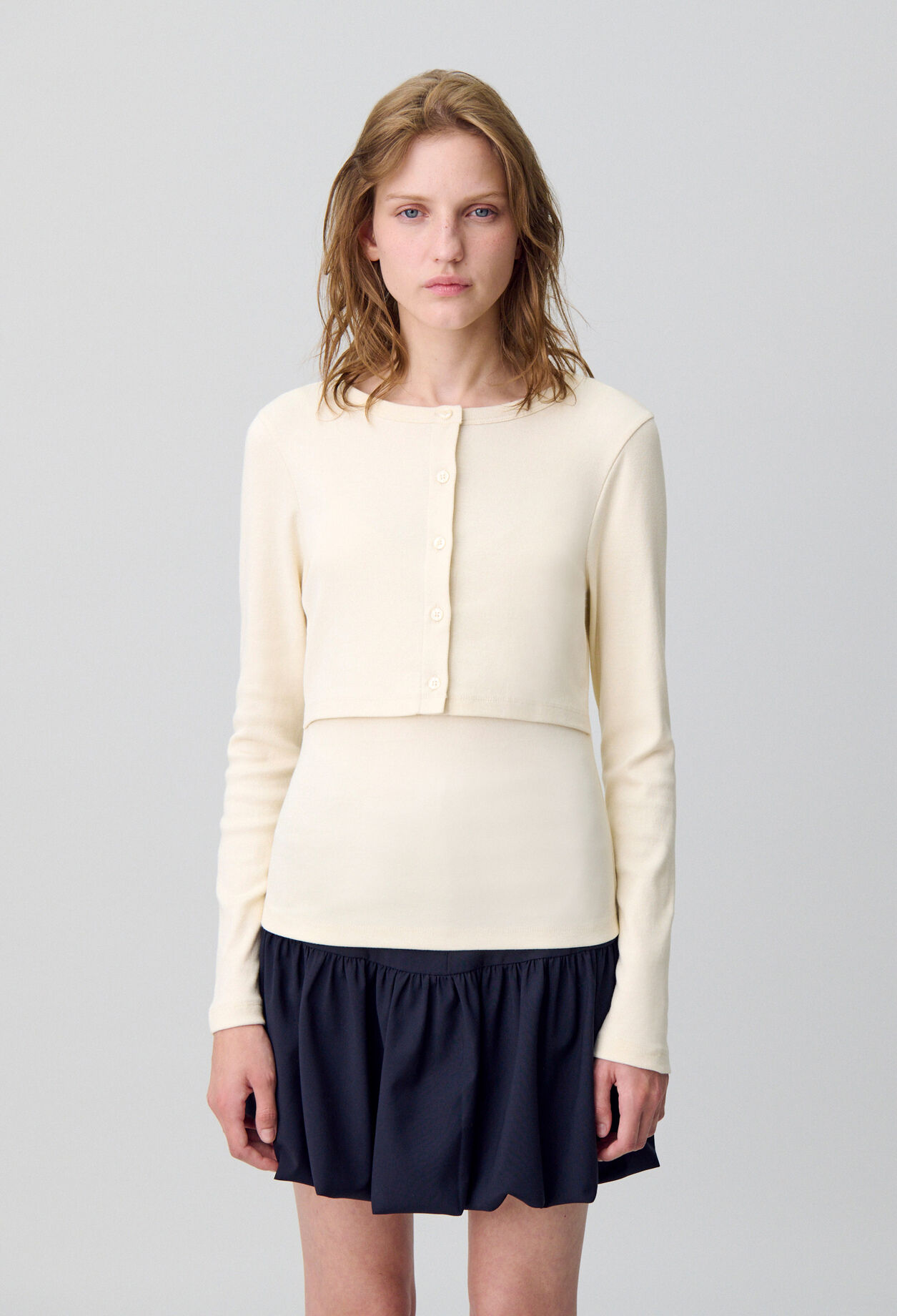 Cotton Cardigan T-Shirt Set