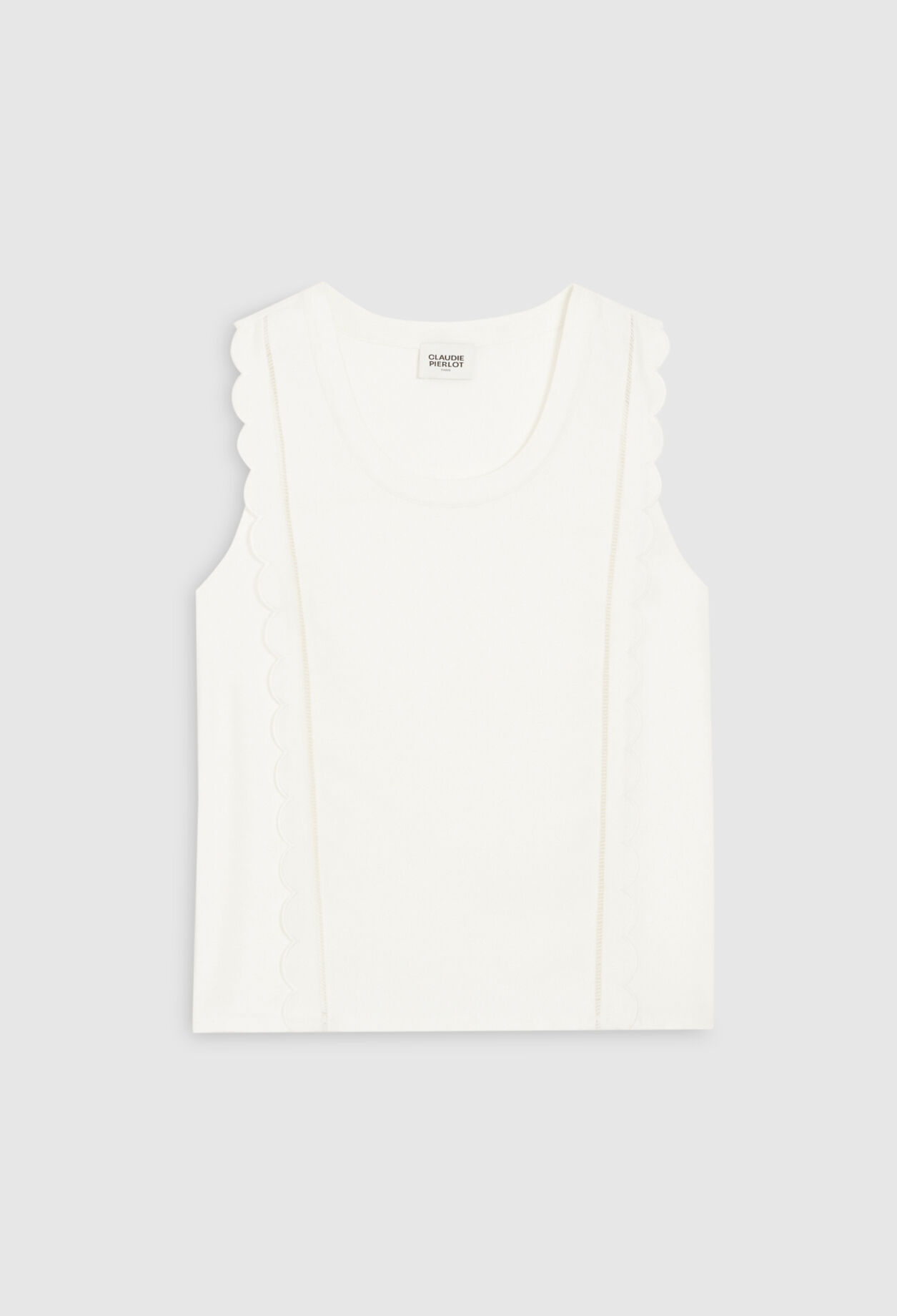 Off-white scalloped top