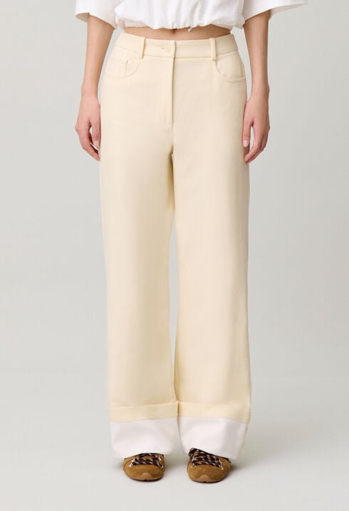Elegant straight cotton trousers