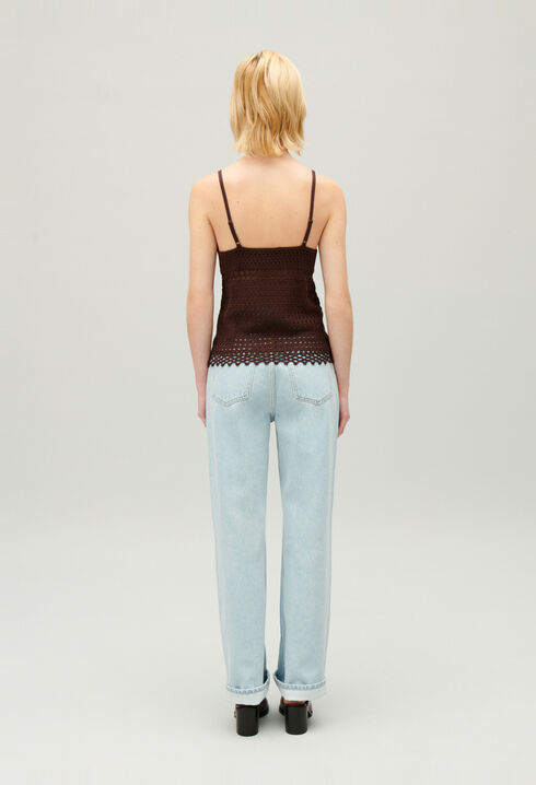Brown crochet top