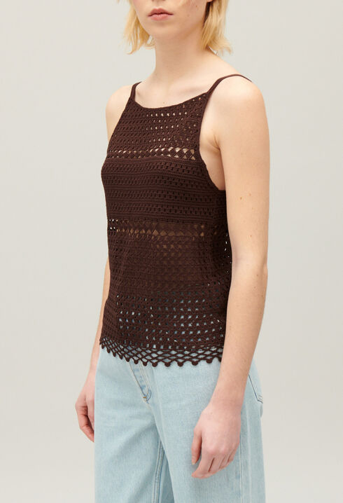 Brown crochet top