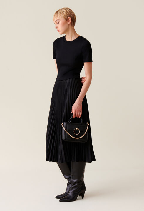 Twist Dual-Fabric Dress