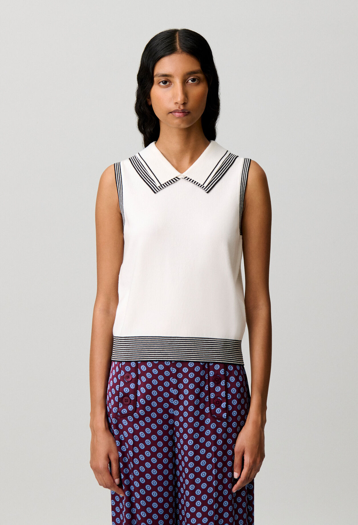 Striped knitted top