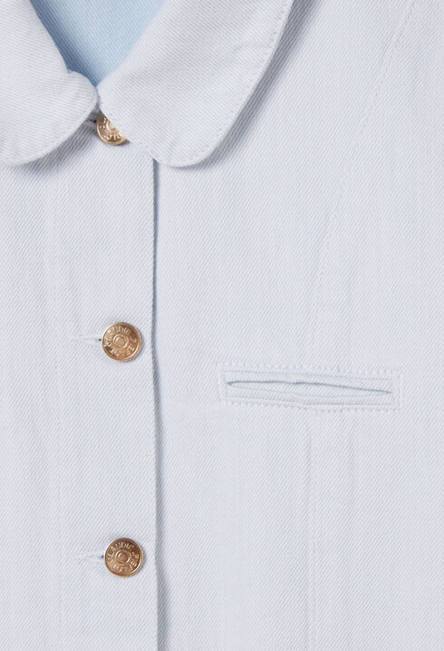 Short Pleated Denim Dress