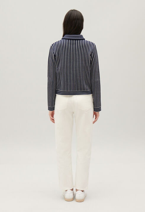 Stripy knit cardigan