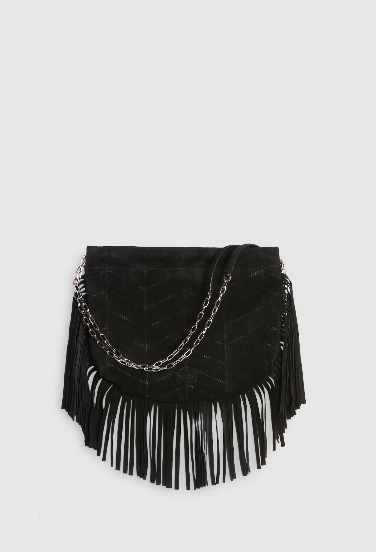 Sac Anemone frangé cuir suede