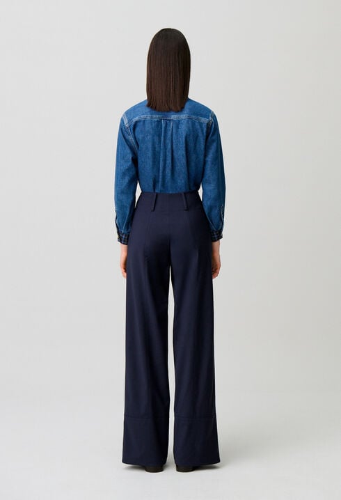 Wool blend trousers