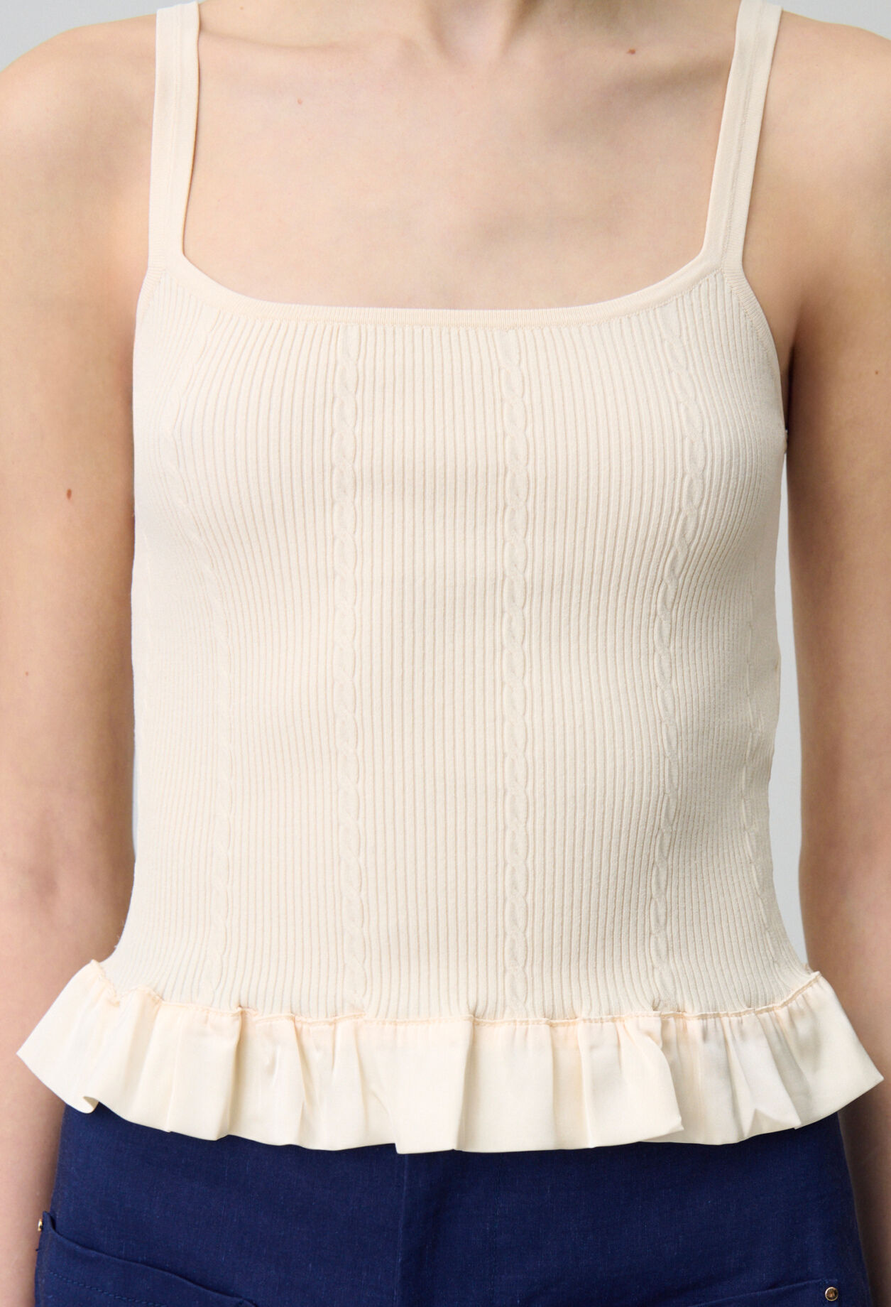 Ruffled satin top