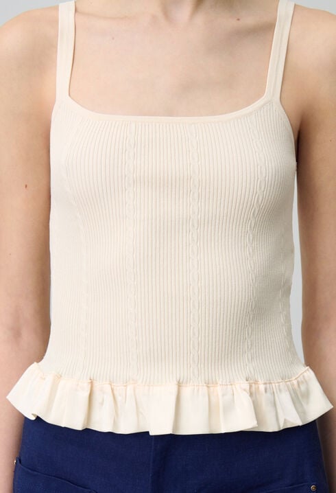 Ruffled satin top