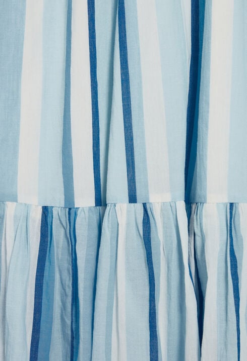 Long blue striped dress