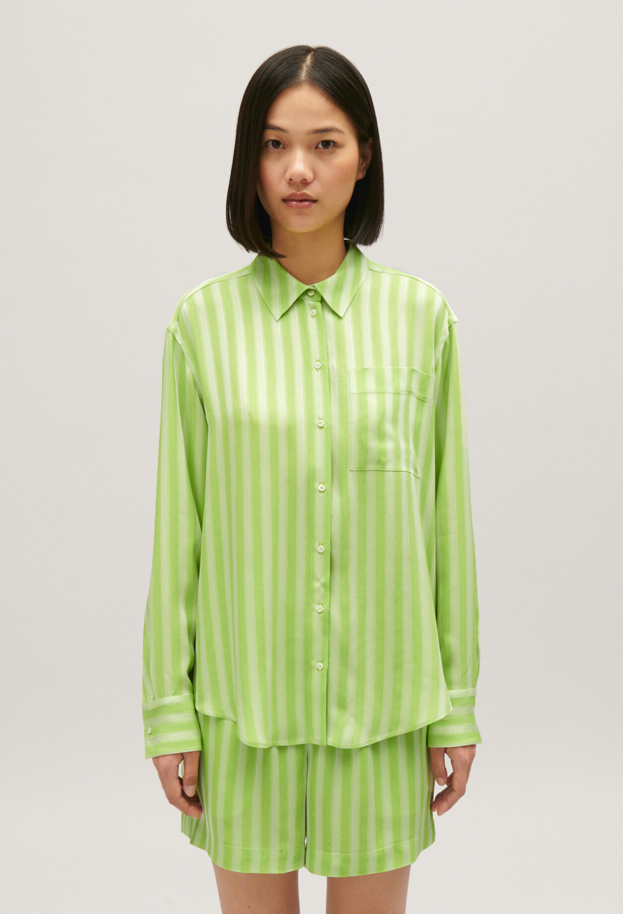 Matcha striped floaty shirt