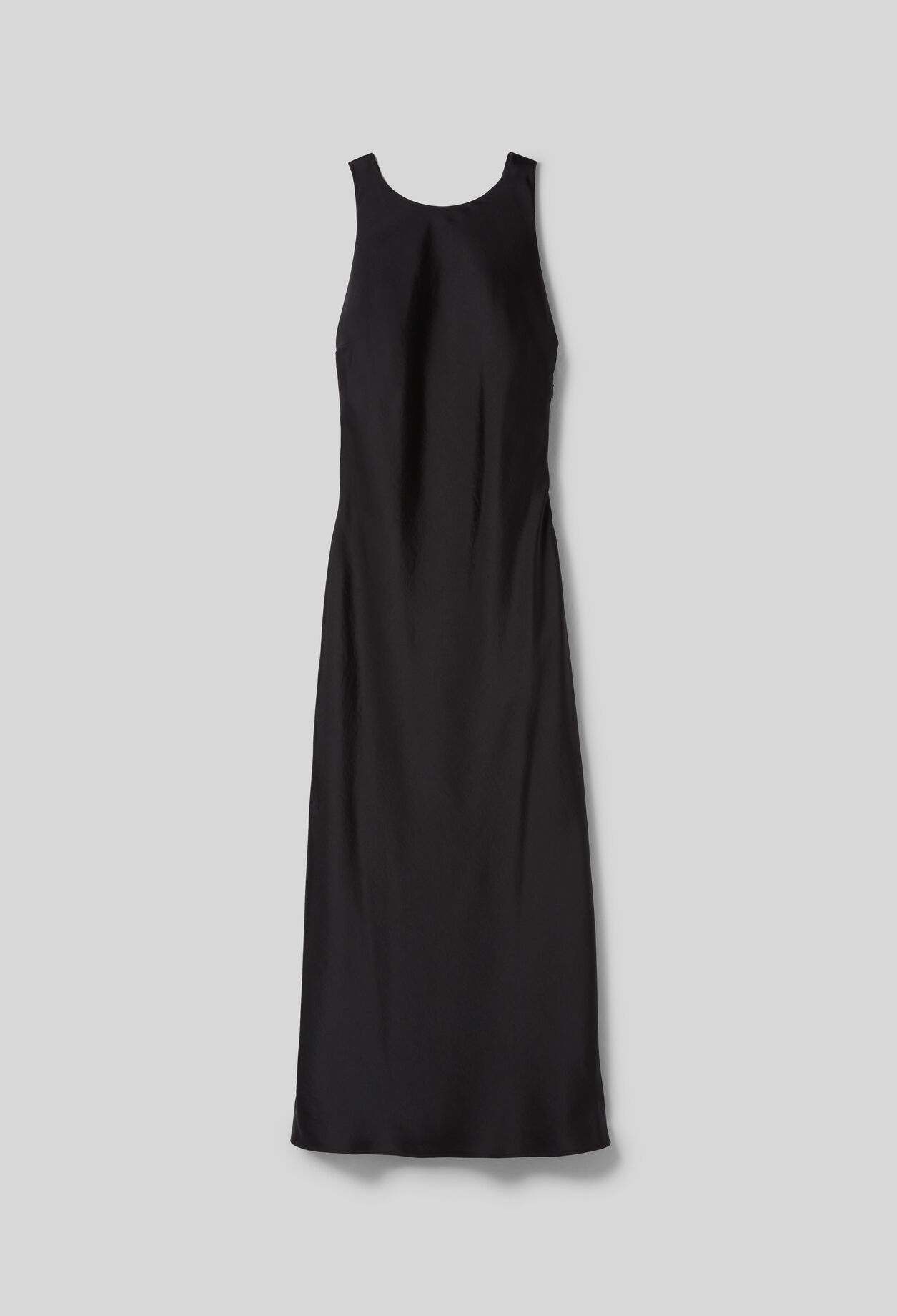 Satin Open-Back Maxi Dress