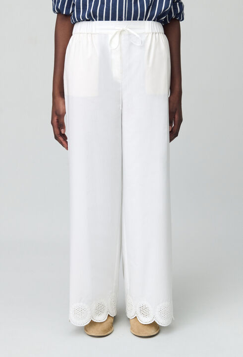 Lightweight embroidered trousers