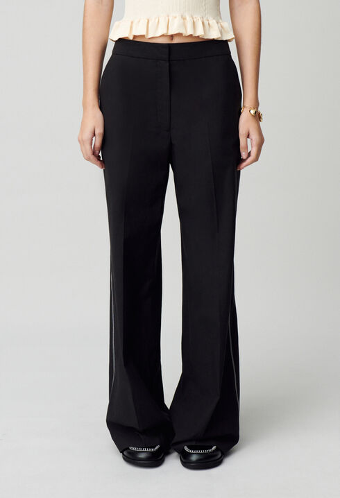 Wide-leg straight trousers