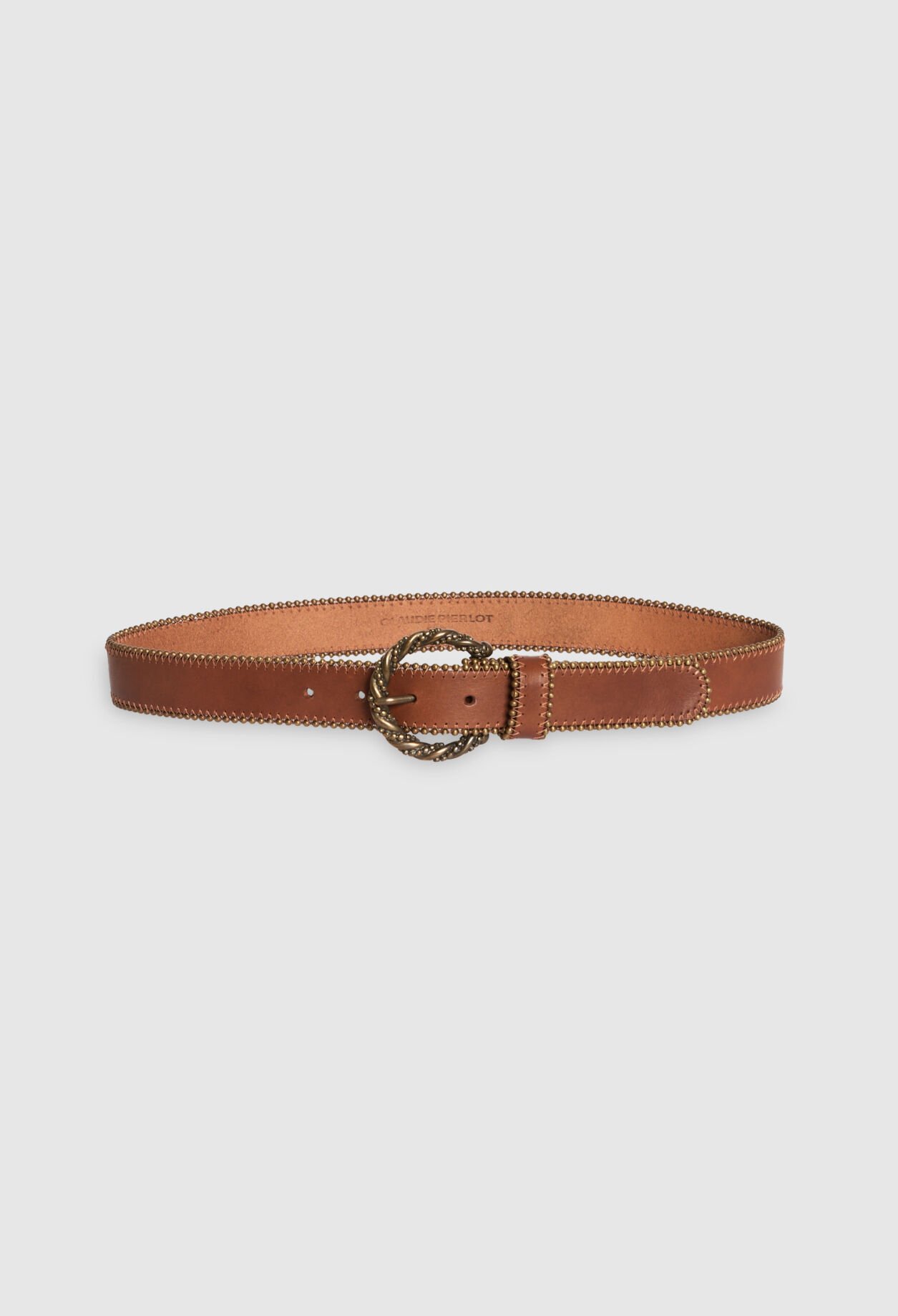 Camel leather belt