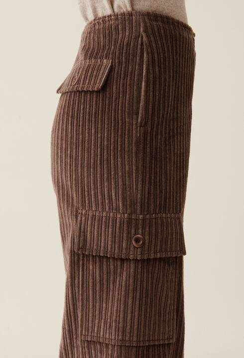 Wide corduroy cargo trousers