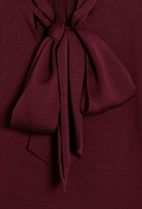 Burgundy pussy bow blouse