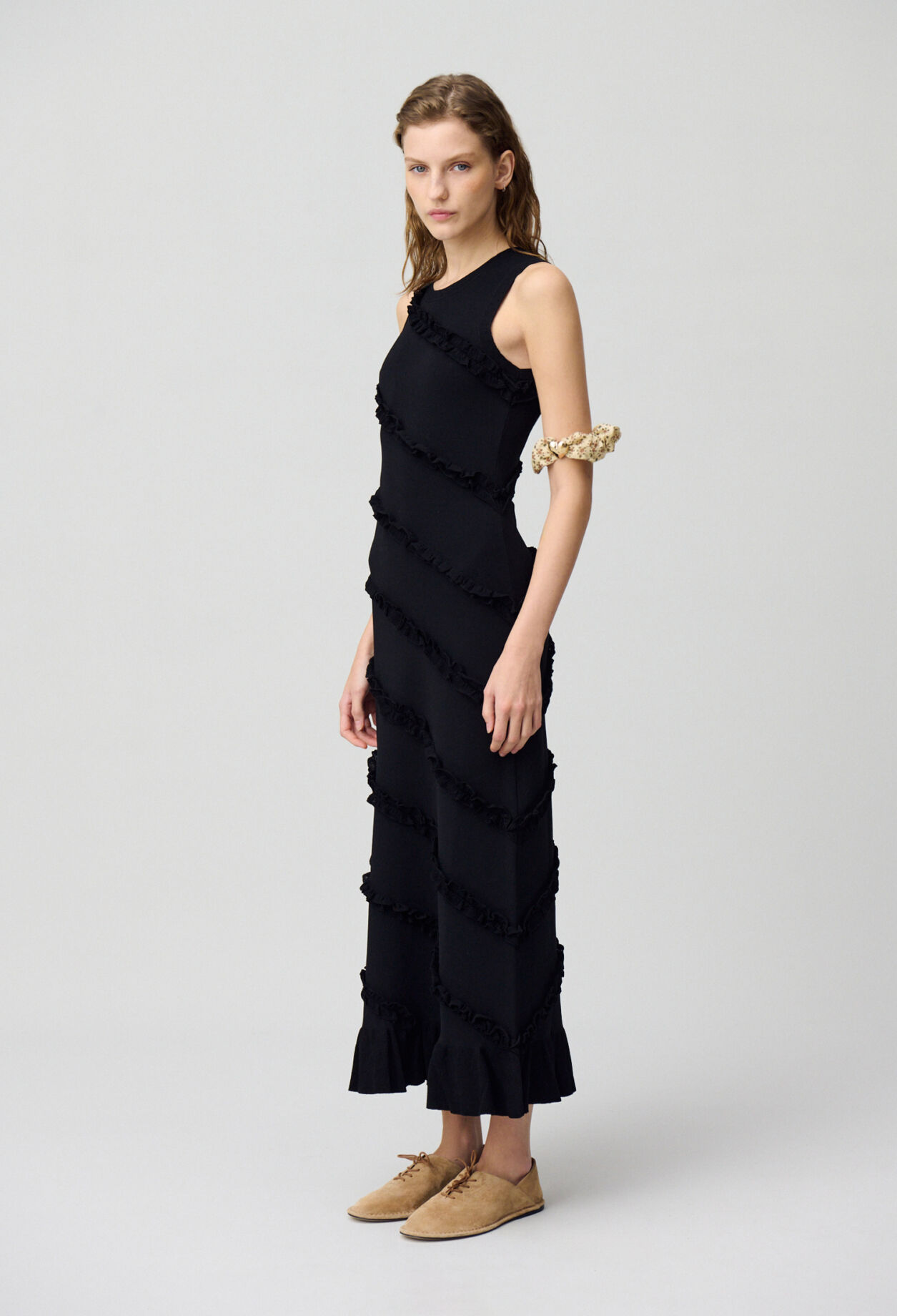 Long fine-knit dress