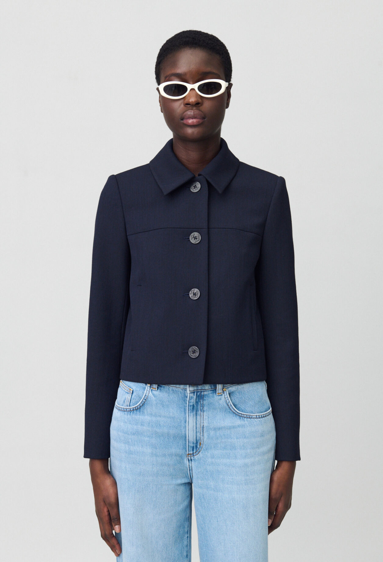 Navy boxy jacket