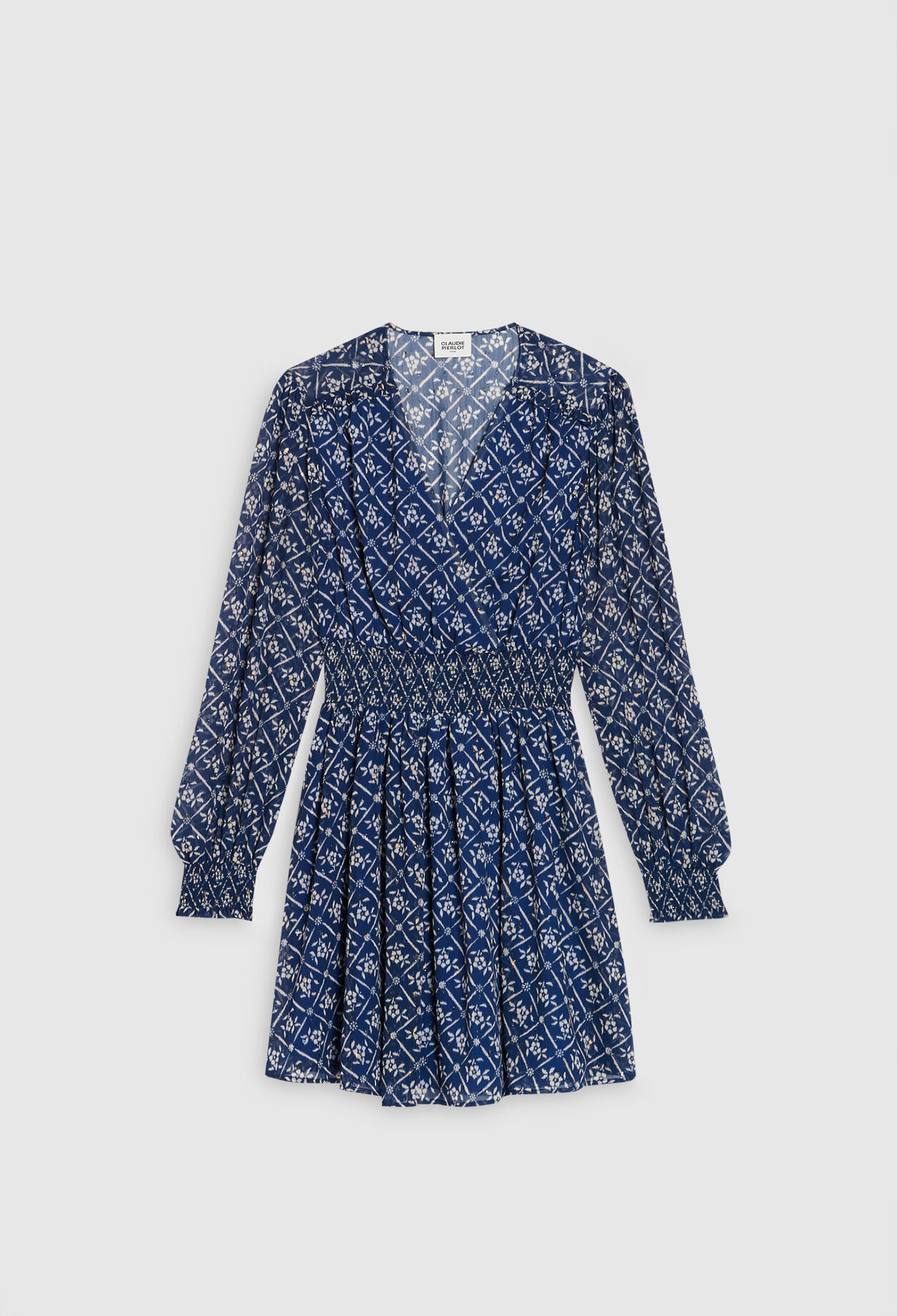 Robe courte à motif floral
