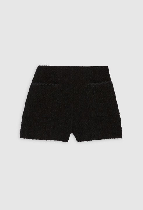 Black tweed shorts
